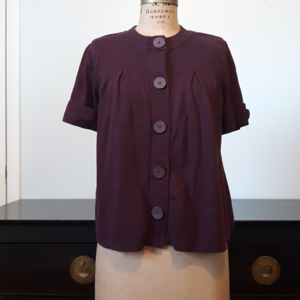 Axcess Liz Claiborne Maroon Cardigan, size M